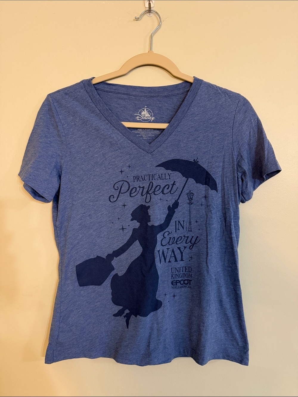 Disney Blue Mary Poppins 'Practically Perfect' V-Neck Tee